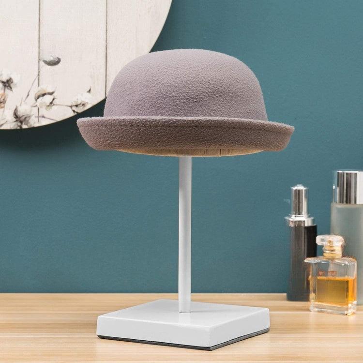 White Metal Adjustable Hat & Wig Tabletop Display Stand