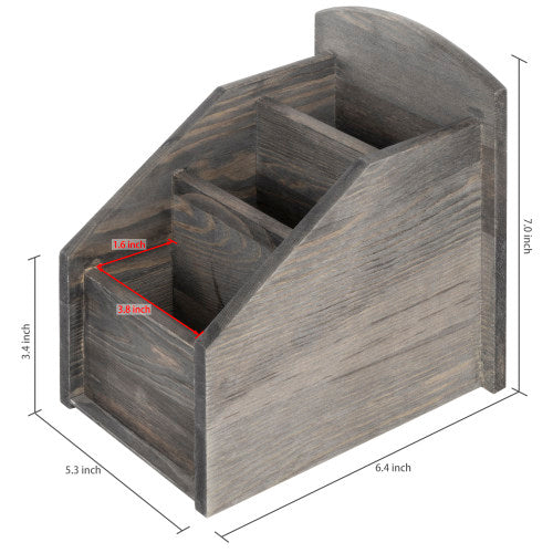 Rustic Gray Wood Remote Control Holder