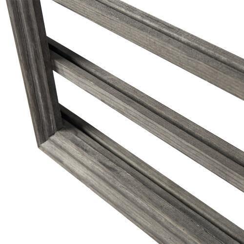 Wall Mounted Vintage Gray Wood Challenge Coin Display Rack