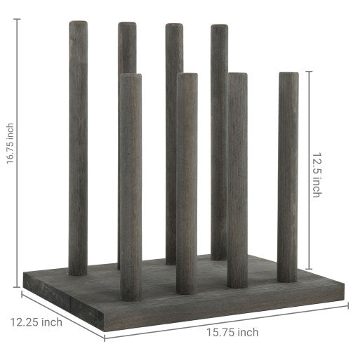 Vintage Gray Solid Wood Boot Holder Stand