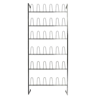 Wall Mounted Black Metal 36 Hook Shoe Rack