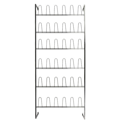 Wall Mounted Black Metal 36 Hook Shoe Rack