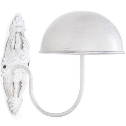 Wall-Mounted Vintage White Metal Hat & Wig Holders, Set of 2