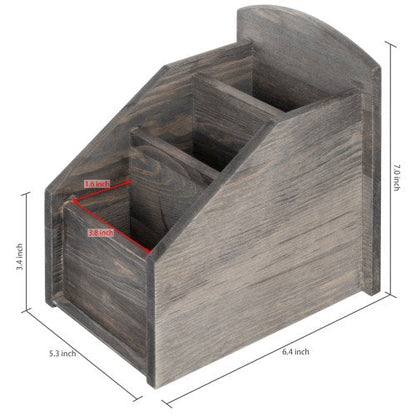 Rustic Gray Wood Remote Control Holder