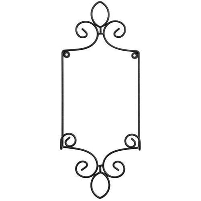 Vintage Plate Holder Rack with Black Metal Scrollwork
