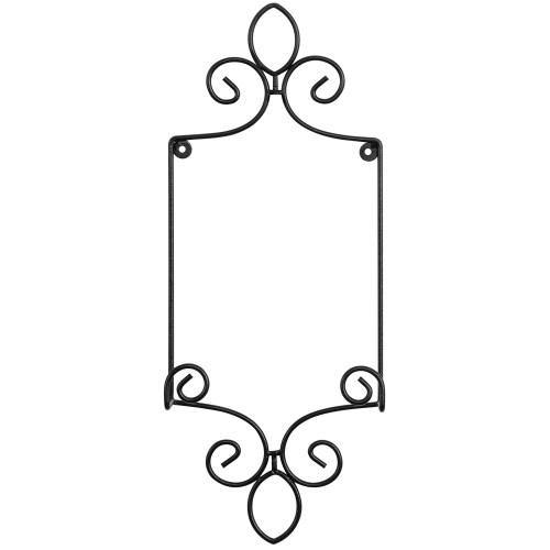Vintage Plate Holder Rack with Black Metal Scrollwork