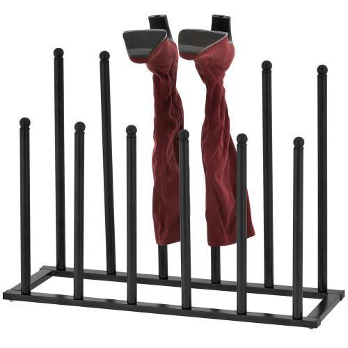 Modern Black Metal 6-Pair Boot Rack