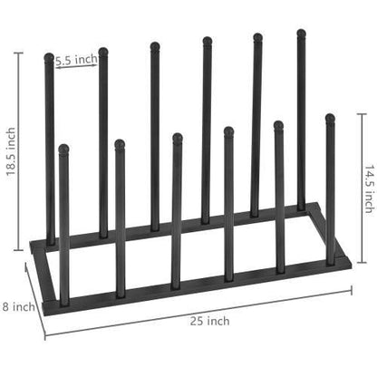 Modern Black Metal 6-Pair Boot Rack