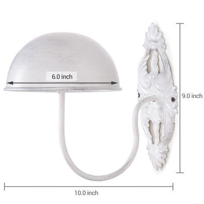 Wall-Mounted Vintage White Metal Hat & Wig Holders, Set of 2