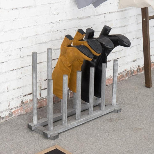 Gray Wood Boot Storage Rack, For 6 Pairs
