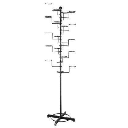 Modern Standing Hat / Wig Rack Display Stand, Black Metal Wire