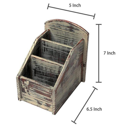 Rustic Torched Wood Remote Control Holder