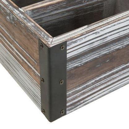 Rustic Torched Wood Remote Control Organizer