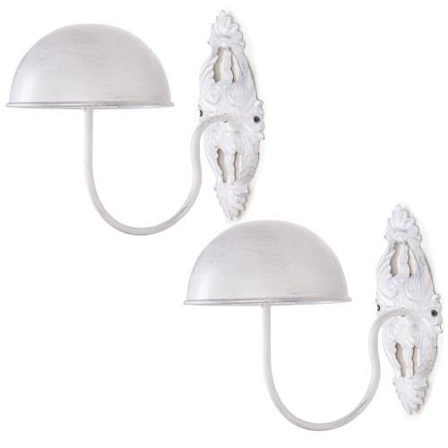 Wall-Mounted Vintage White Metal Hat & Wig Holders, Set of 2