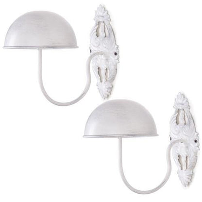 Wall-Mounted Vintage White Metal Hat & Wig Holders, Set of 2