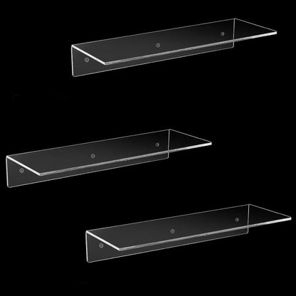 Wall Mounted Acrylic Shelf Racks, Set of 3