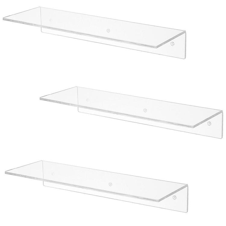 Wall Mounted Acrylic Shelf Racks, Set of 3
