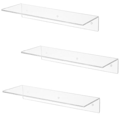 Wall Mounted Acrylic Shelf Racks, Set of 3