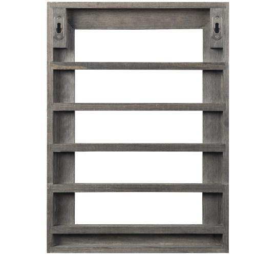 Wall Mounted Vintage Gray Wood Challenge Coin Display Rack