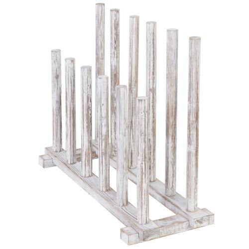 Whitewashed Wood Inverted Boot Storage Rack