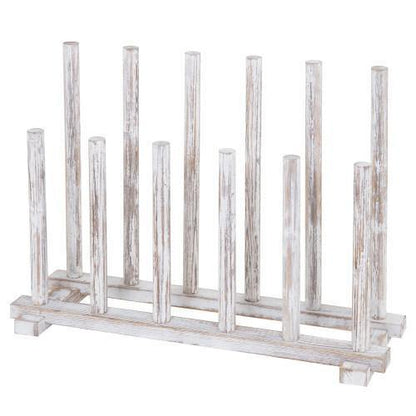 Whitewashed Wood Inverted Boot Storage Rack
