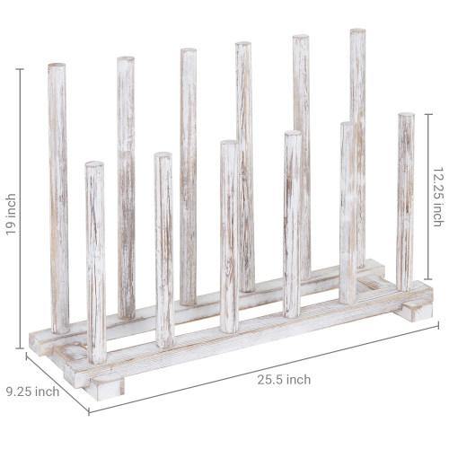 Whitewashed Wood Inverted Boot Storage Rack