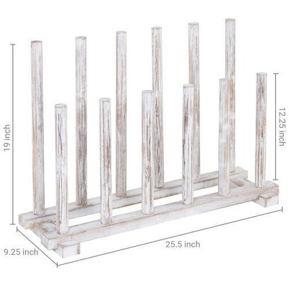 Whitewashed Wood Inverted Boot Storage Rack